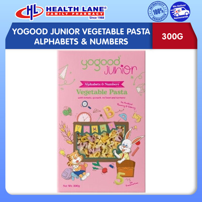 YOGOOD JUNIOR SAYUR PASTA - ALPHABETS & NUMBERS